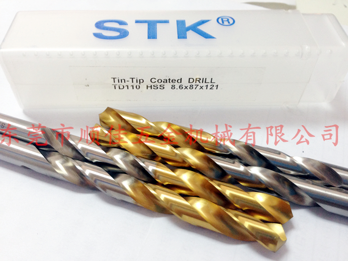 原装日本STK高速钢直柄钻咀 金色涂层白钢钻头 TD110系列