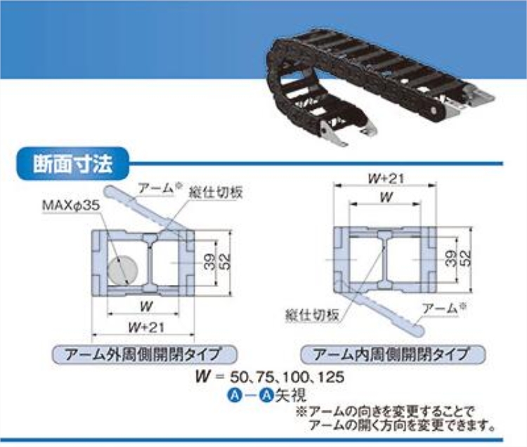 日本TSUBAKI椿本电线保护槽TKP0580-50B-R90