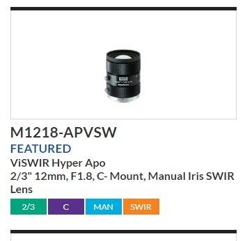 M1218-APVSW原装Computar500万12mm图像传感器镜