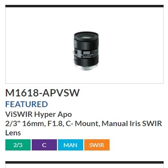 M1618-APVSW原装Computar 5MP 16mm图像传感器镜头