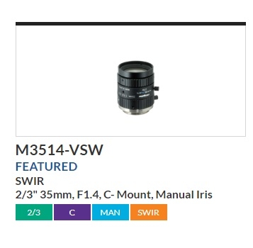 M3514-VSW原装Computar 35mm铟镓砷图像传感器镜头