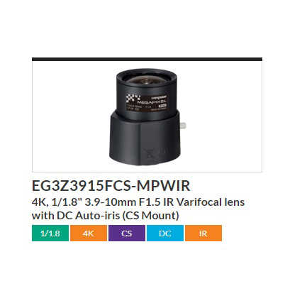 EG3Z3915FCS-MPWIR Computar3.9-10mm变焦红外镜头