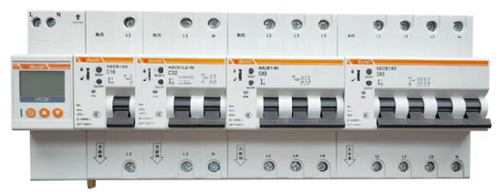 ASCB1银行安全用电回路微型断路器 多种电参量监测 小型配电箱专用