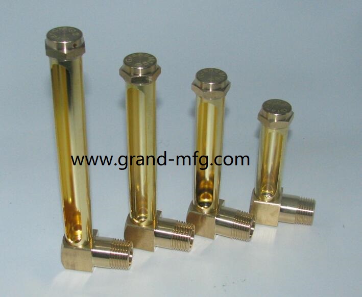 NPT螺纹 L 型 铜管油标 铜管液位计 铜管油液位指示器