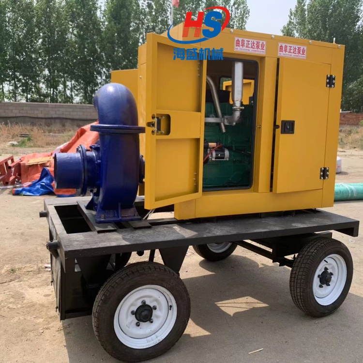 拖车款移动泵车6寸进水口径水泵扬程45米水泵