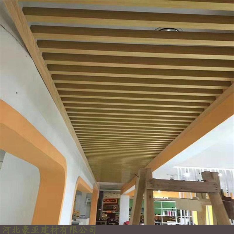 木纹铝方管 铝合金方管 商场吊顶 隔断铝方通 健身房会所装饰